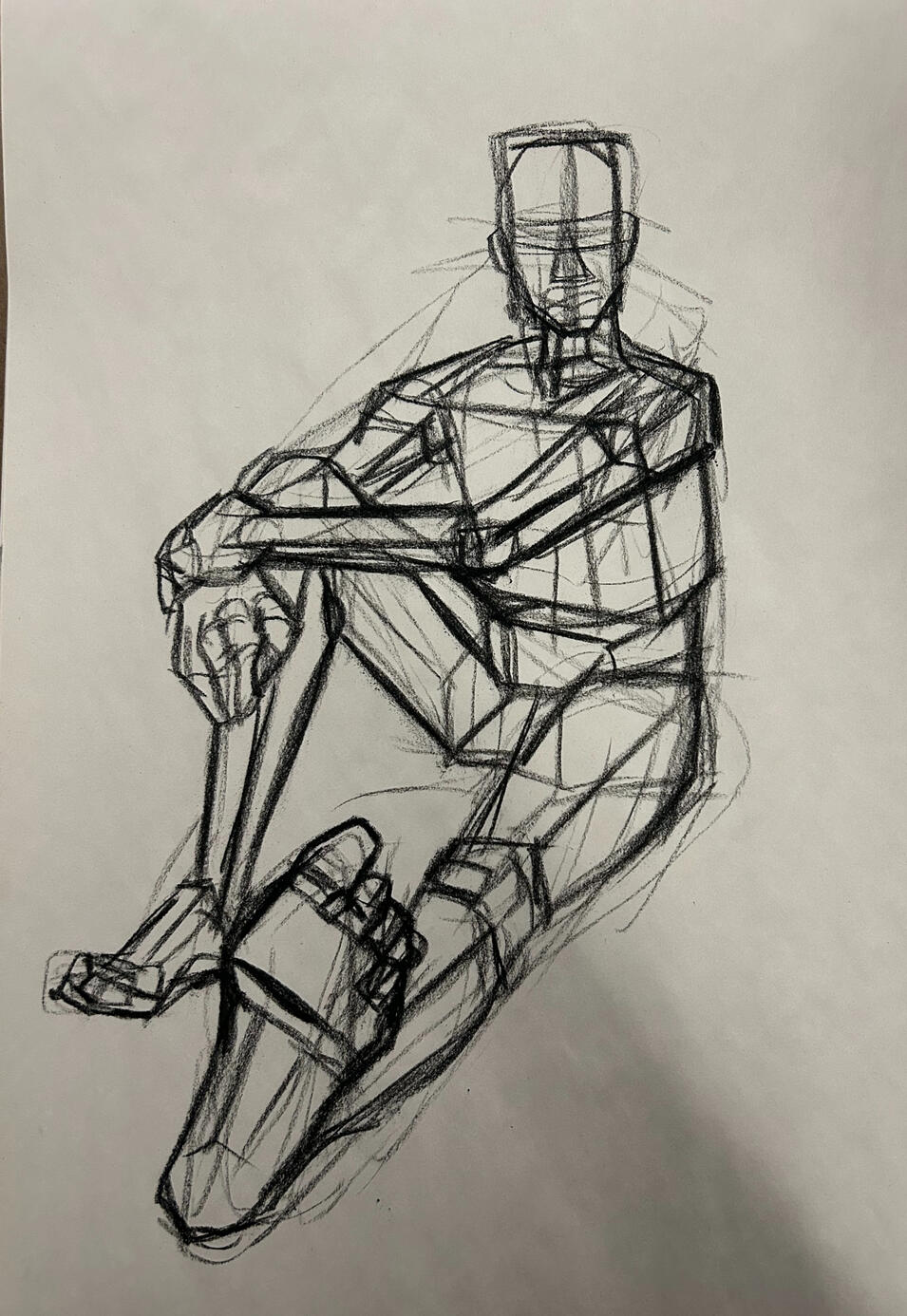 "Sitting Pose Charcoal"